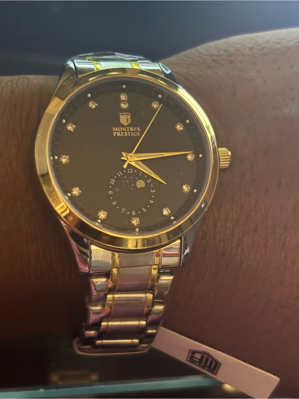 Men’s Two-Tone Black and Gold Dress Watch
